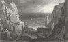 PEMBROKE. St Gowan's Chapel. Gastineau view sea c1831 old antique print