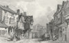 CHESHIRE. Bridge St, Chester. Allom 1836 old antique vintage print picture