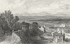 CHESTER. View Walls of-looking into Wales. Allom 1836 old antique print