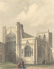 CHESHIRE. Chester Cathedral, SW view 1850 old antique vintage print picture