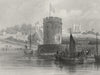 CHESHIRE. Chester Cathedral, water tower 1860 old antique print picture