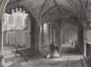 CHESHIRE. Chester Cathedral, Cloisters 1860 old antique vintage print picture