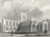 CHESHIRE. Chester Cathedral SE view 1836 old antique vintage print picture