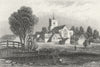 HERTS. Broxbourn. DUGDALE 1835 old antique vintage print picture