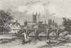 HEREFORD. Town view. Herefordshire. DUGDALE c1840 old antique print picture