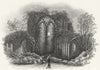 HANTS. Netley Abbey, moonlight. Harwood 1850 old antique vintage print picture