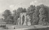 HANTS. Netley Abbey, west window. Westall-Finden 1832 old antique print