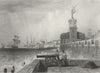 PORTSMOUTH. View Saluting Platform. from. Finden 1842 old antique print