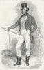HANTS. Lord Southampton. In Hunting clothes 1837 old antique print picture