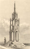 WINCHESTER CROSS. Attractive view. Hampshire. DUGDALE c1840 old antique print