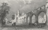 DURHAM. Palace of Bishop, Auckland. Allom 1832 old antique print picture