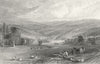 DURHAM. Gibside. Allom. Horses Working 1832 old antique vintage print picture
