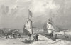 DURHAM. Sunderland Harbour Pier. Allom. Boat Winch 1832 old antique print