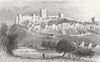 YORKS. Richmond, Town & Castle. DUGDALE c1840 old antique print picture