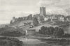 YORKS. Richmond. Walker Girtin. Castle 1854 old antique vintage print picture