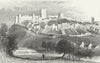 YORKS. Richmond, Town & Castle. DUGDALE c1840 old antique print picture