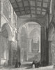 YORKS. Ripon Cathedral nave 1836 old antique vintage print picture