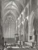 YORKS. Ripon Cathedral choir 1836 old antique vintage print picture