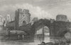 YORKS. York bridge, river Foss. DUGDALE c1840 old antique print picture