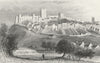 YORKS. Richmond, Town & Castle. DUGDALE c1840 old antique print picture
