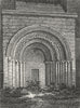 YORKS. Door Malton Church 1816 old antique vintage print picture