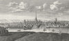 WORCS. Perspective city & cathedral of Worcester 1777 old antique print
