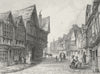 WORCS. Friars St-Worcester. Bartlett Friar 1836 old antique print picture