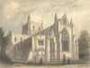 YORKS. Ripon Cathedral east view 1850 old antique vintage print picture