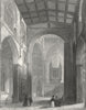 YORKS. Ripon Cathedral nave 1836 old antique vintage print picture