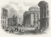 YORKS. Town Hall & Commercial Buildings Leeds c1855 old antique print picture
