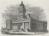 YORKS. Leeds Town Hall c1855 old antique vintage print picture