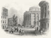 YORKS. Town Hall & Commercial Buildings Leeds c1855 old antique print picture