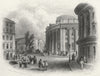 YORKS. Town Hall & Commercial Buildings Leeds c1855 old antique print picture