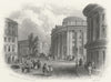 YORKS. Town Hall & Commercial Buildings Leeds c1855 old antique print picture