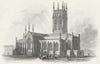 YORKS. St Peter's(Parish)Church, Leeds c1855 old antique vintage print picture