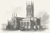 YORKS. St Peter's(Parish)Church, Leeds c1855 old antique vintage print picture
