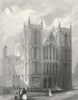 YORKS. Ripon Cathedral NW view 1836 old antique vintage print picture
