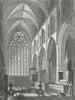 YORKS. Ripon Cathedral choir 1836 old antique vintage print picture