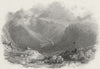 CUMBS. Langdale Pikes, Westmorland. Allom 1832 old antique print picture
