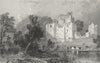 WESTMORLAND. Brougham Castle. Ruins Water-mill cows 1832 old antique print