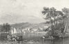 WINDERMERE. Bowness, from Belle Isle. Allom. Rowing 1832 old antique print