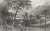 CUMBS. Rydal water, Ivy Cottage, Westmorland. Allom 1832 old antique print
