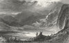 CUMBS. Stickle Tarn, Langdale Pikes, from Pavey Ark 1832 old antique print