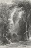 WESTMORLAND. Stock-Gill Force. Allom. Waterfall 1832 old antique print picture