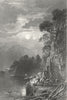 WESTMORELAND. Stybarrow Crag. Cliff Pathway Fighting 1832 old antique print