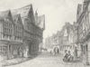 WORCS. Friars St-Worcester. Bartlett Britton Friar 1836 old antique print