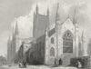 WORCS. Worcester Cathedral NW view 1836 old antique vintage print picture
