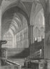 WORCS. Worcester Cathedral Choir 1836 old antique vintage print picture