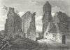 WORCS. Remains Dudley Priory 1812 old antique vintage print picture