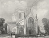 WALES. St Asaph's Cathedral west end. Asaph 1836 old antique print picture